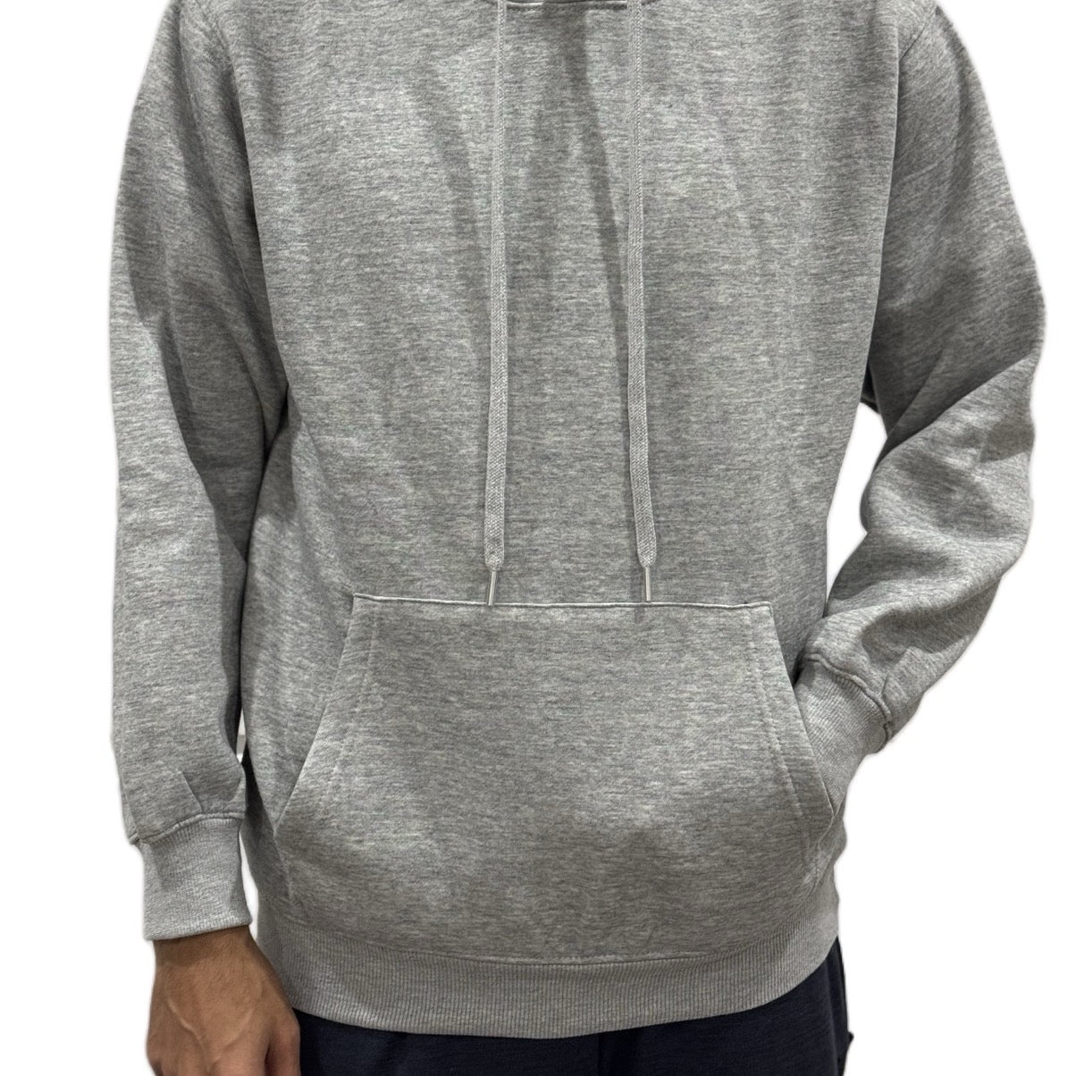 Gray Plain Hoodie Sweatshirt